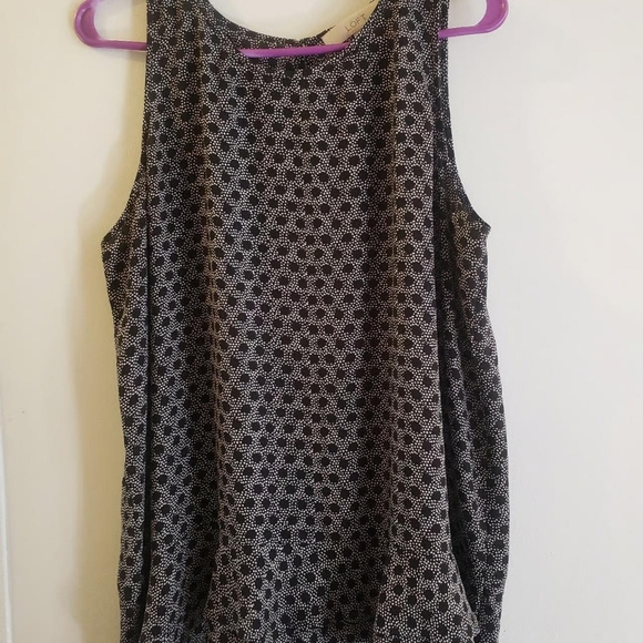 LOFT Tops - Womens loft black white summer peasant shirt large